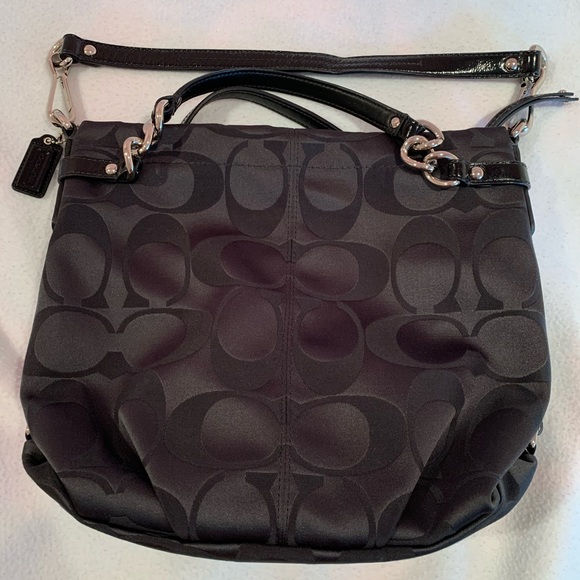 Coach Handbags - EUC Coach Black Signature Sateen Brooke Bag
